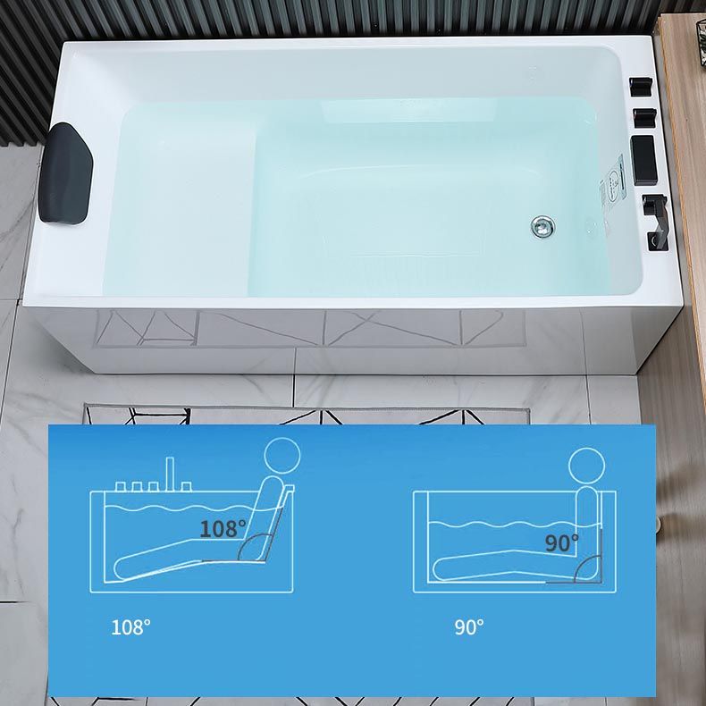 Modern Rectangular Bath Tub Acrylic Alcove Tub for Home in White