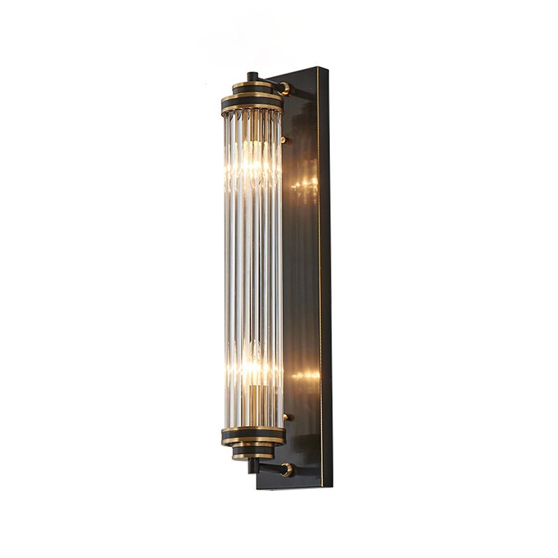 Modern Style Cylinder Shape Wall Light Crystal 2 Light Sconces for Bedroom