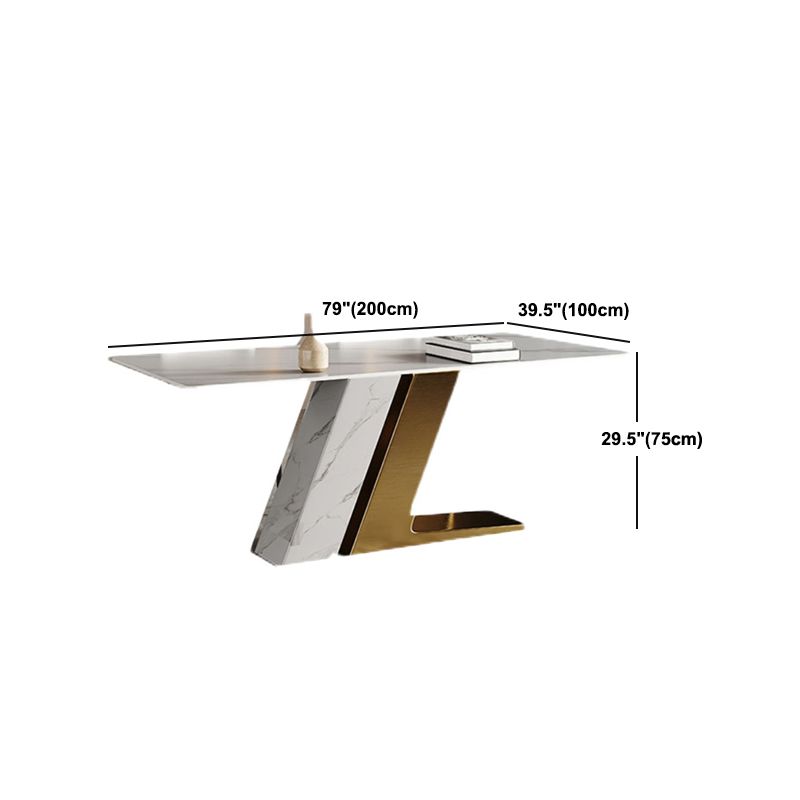 Glam Dining Table Set 1/4/5/7 Pcs Rectangle Dining Table with Wingback Chairs