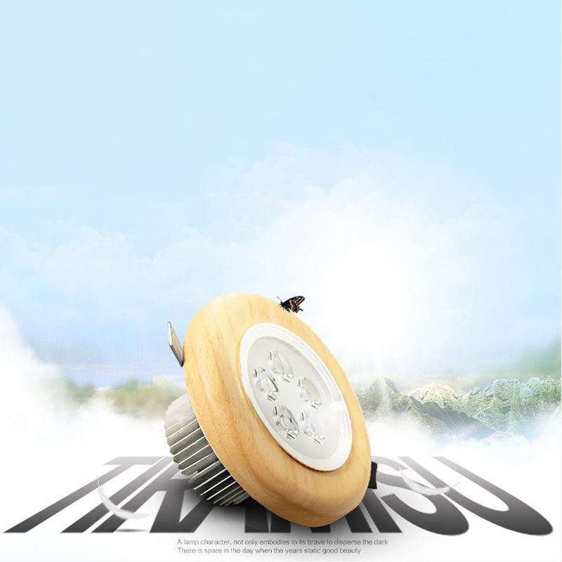 Plafonnier LED pour couloir circulaire, luminaire de plafond en bois de Style concis moderne