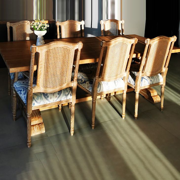 Style campagnard en bois massif dinant des chaises Matte Finish Canne Back dinant des chaises