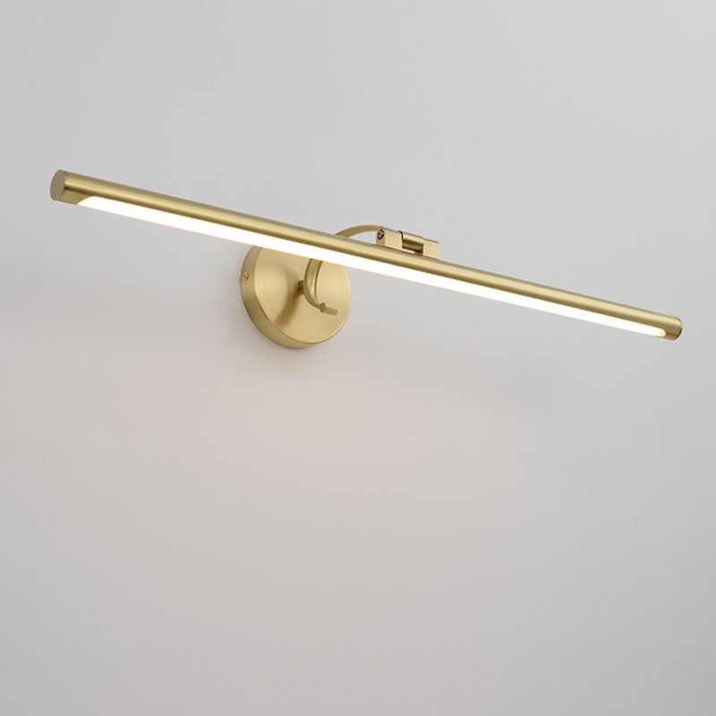 Linear 1-Light Wall Mounted Light Fixture Modern Style Brass Vanity Lighting Ideas