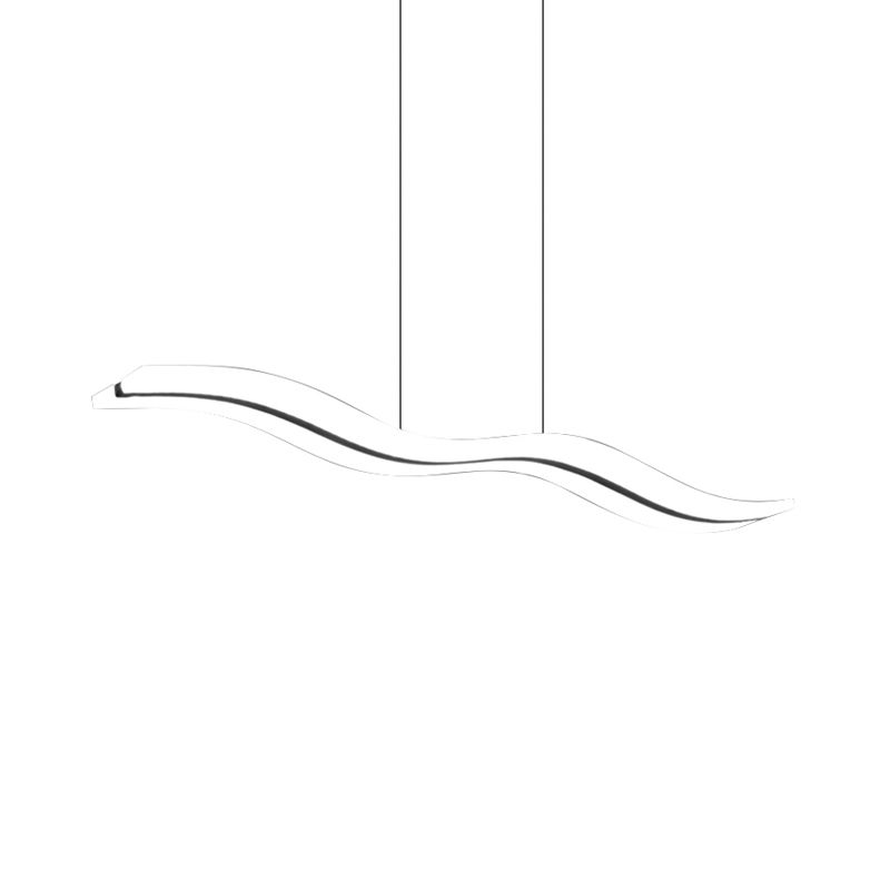 Luz de techo LED de iluminación acrílica ondulada contemporánea sobre la isla con luz cálida/blanca/natural