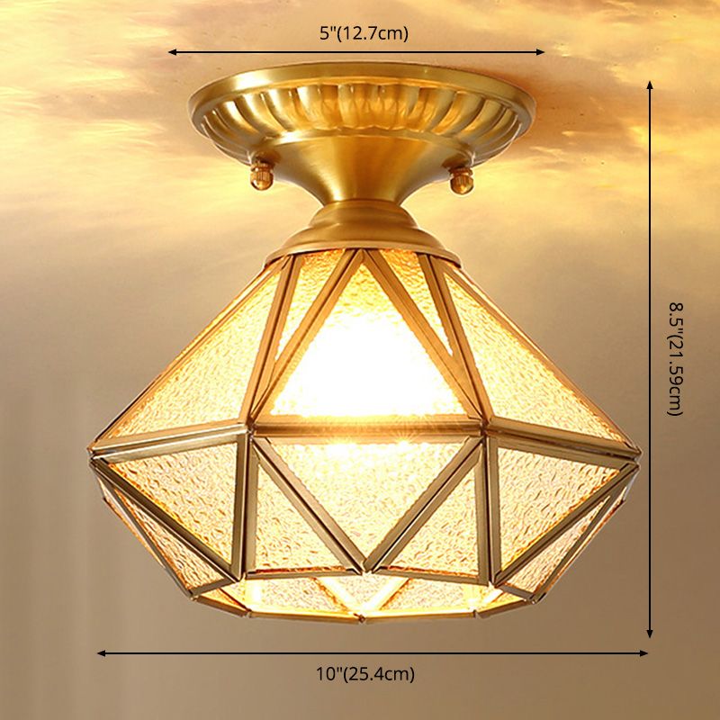 Diamante de oro Diamante Montaje Montado de techo de vidrio simplista Luz montada de techo de vidrio