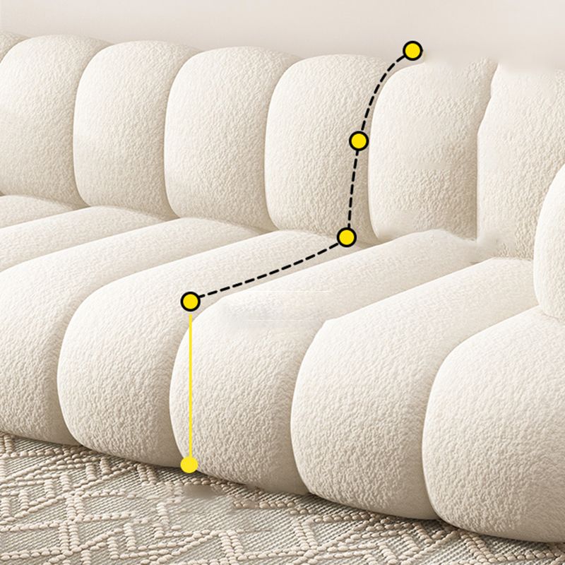 Sewn Pillow Back Sofa Northern European Recessed Arm Sofa with Pillows