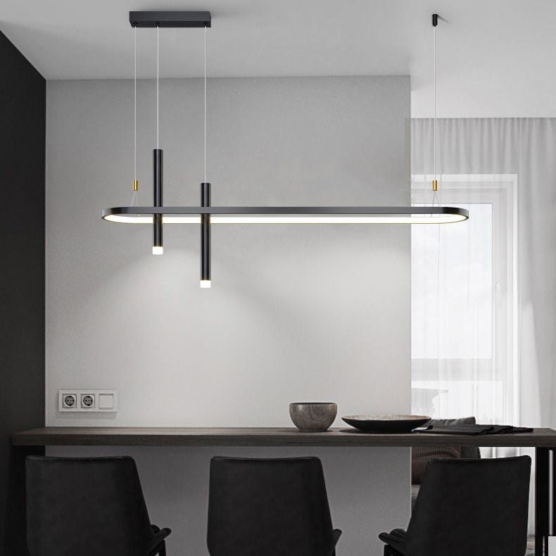 Modern Linear Ceiling Pendant Light Metal Island Pendant