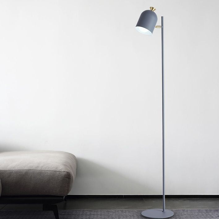 Längliche Kuppelboden stehende leichte Makkaron Metall 1-Bulb Wohnzimmersthoberlampe mit Drehzahl