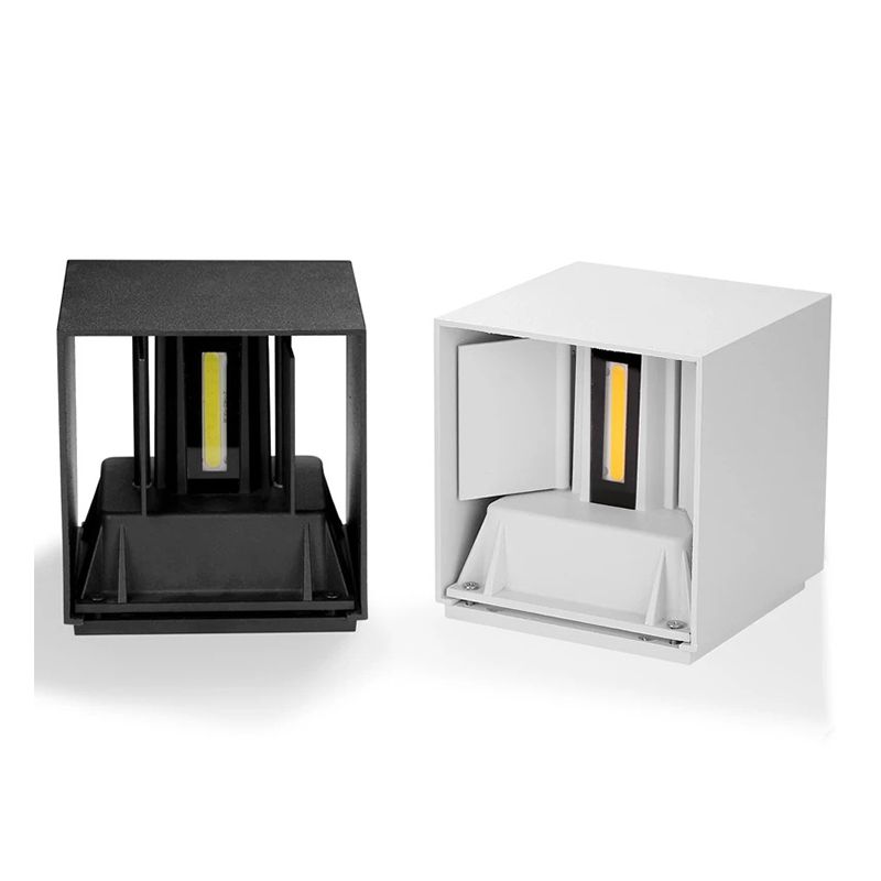 Metal Square Wall Mounted Lamps Modern Style 2 Lights Wall Washer Sconce