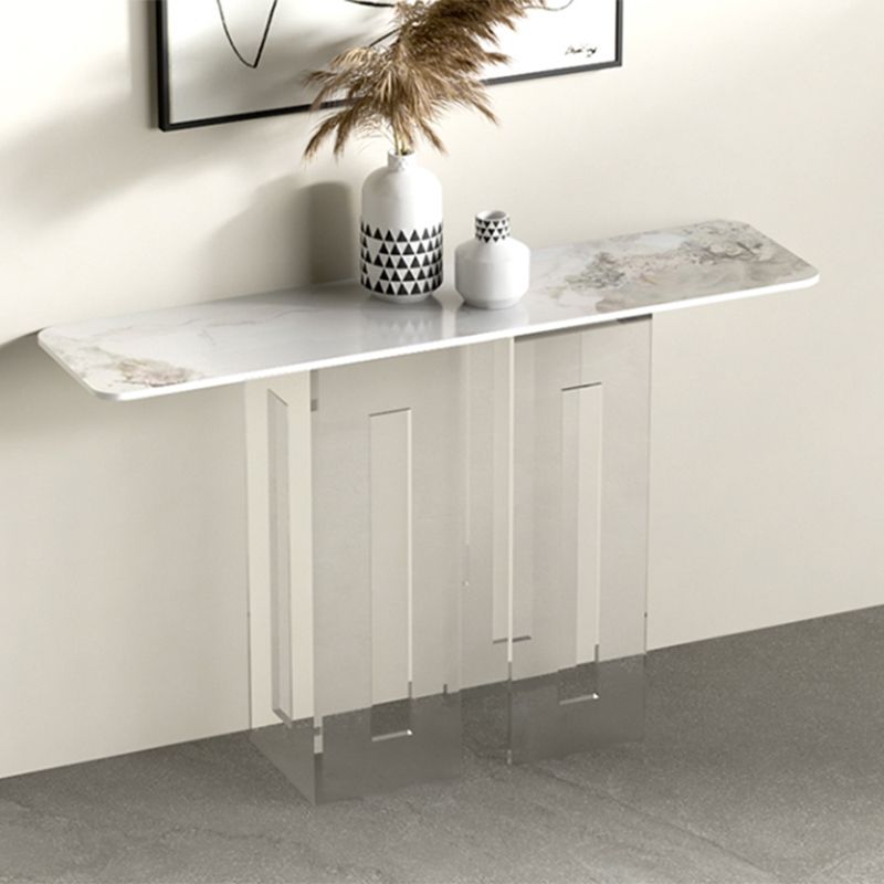 Modern Rectangle Console Accent Table with Acrylic Bracket for Hall