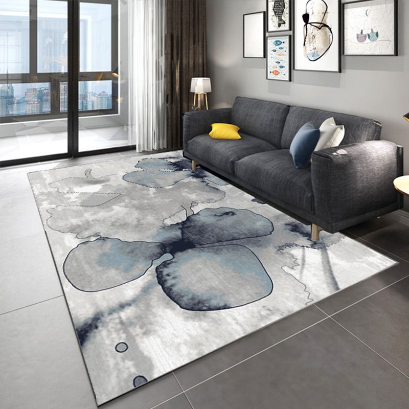 Trendy Living Room Rug Multi Colored Geometric Printed Area Rug Polypropylene Non-Slip Stain-Resistant Rug