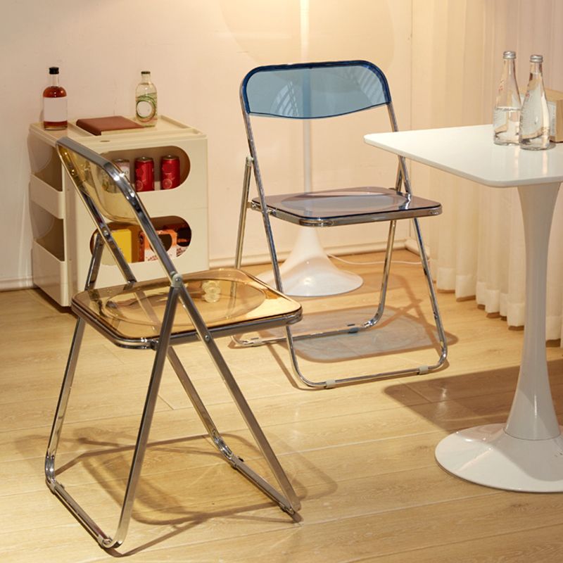 Modern Style Folding Open Back Metal Armless Dining Chairs(Set of 4/8)