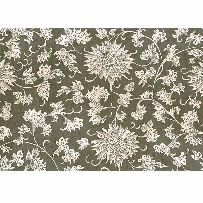 Modern Living Room Rug Multi Colored Plant Printed Indoor Rug Polyster Non-Slip Backing Pet Friendly Carpet