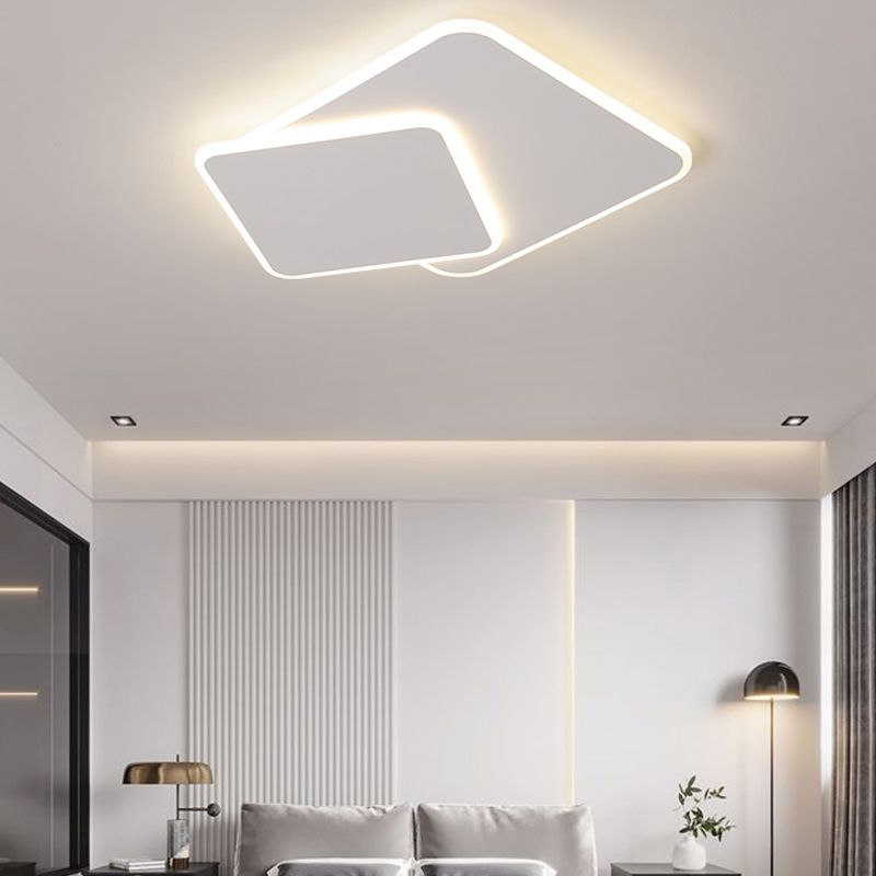 Plafonnier LED carré en métal, style nordique, éclairage d'intérieur, luminaire décoratif de plafond, idéal pour une chambre à coucher