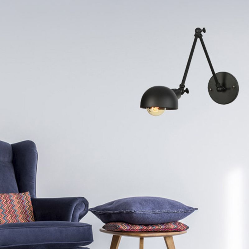 Fissature da parete a cupola vintage industriali in metallo lampade montate a parete in nero in nero