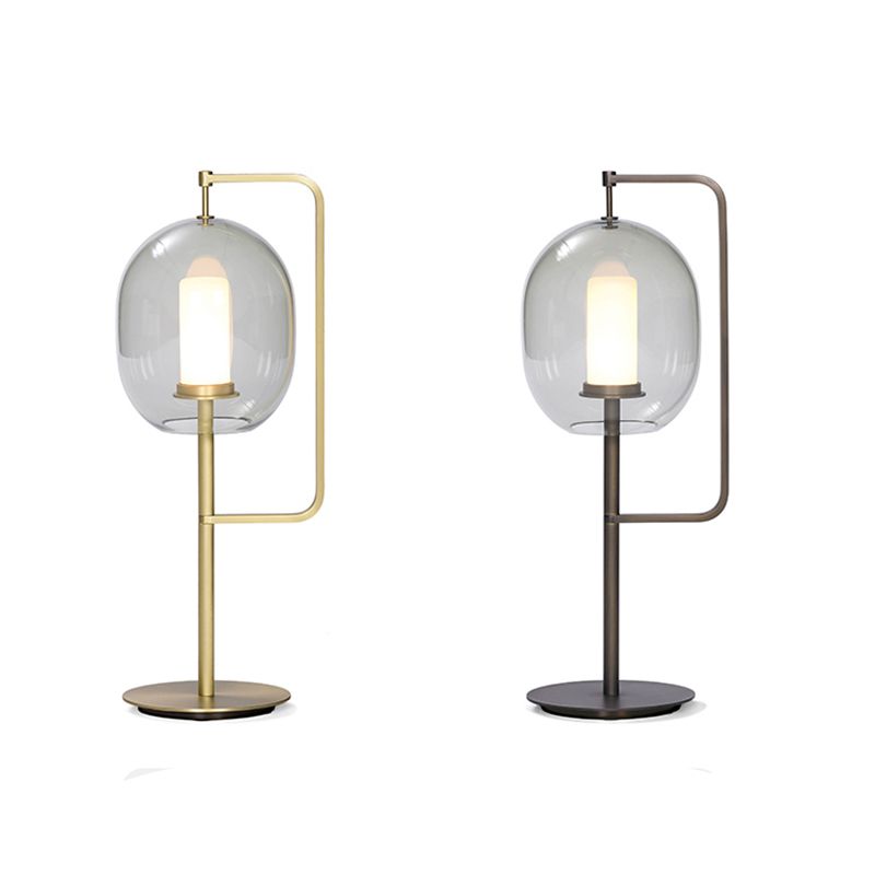 Lampada da tavolo a cupola in stile contemporaneo 1 luce da tavolo leggera