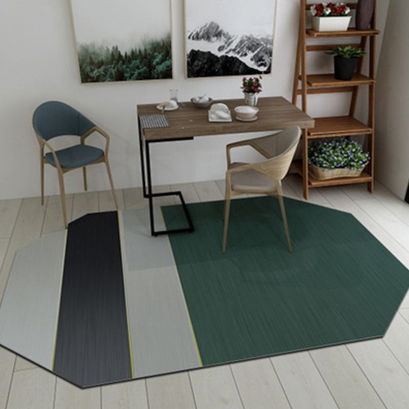 Geometric Shaped Color Block Rug Multi-Color Nordic Carpet Polypropylene Stain Resistant Pet Friendly Non-Slip Rug for Study Room