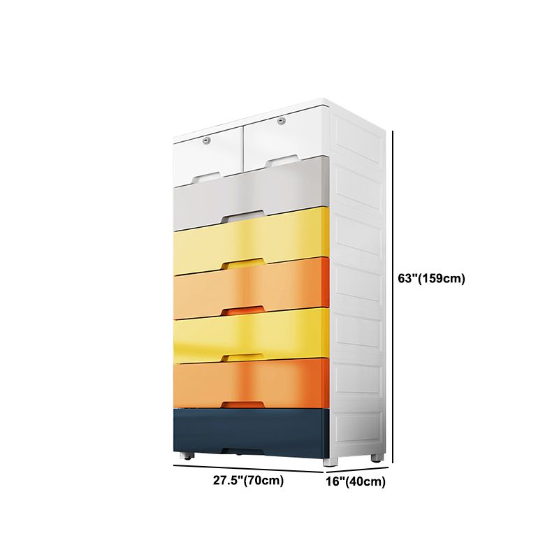 Contemporary Style Wardrobe Plastic Bedroom Wardrobe Closet With Drawers