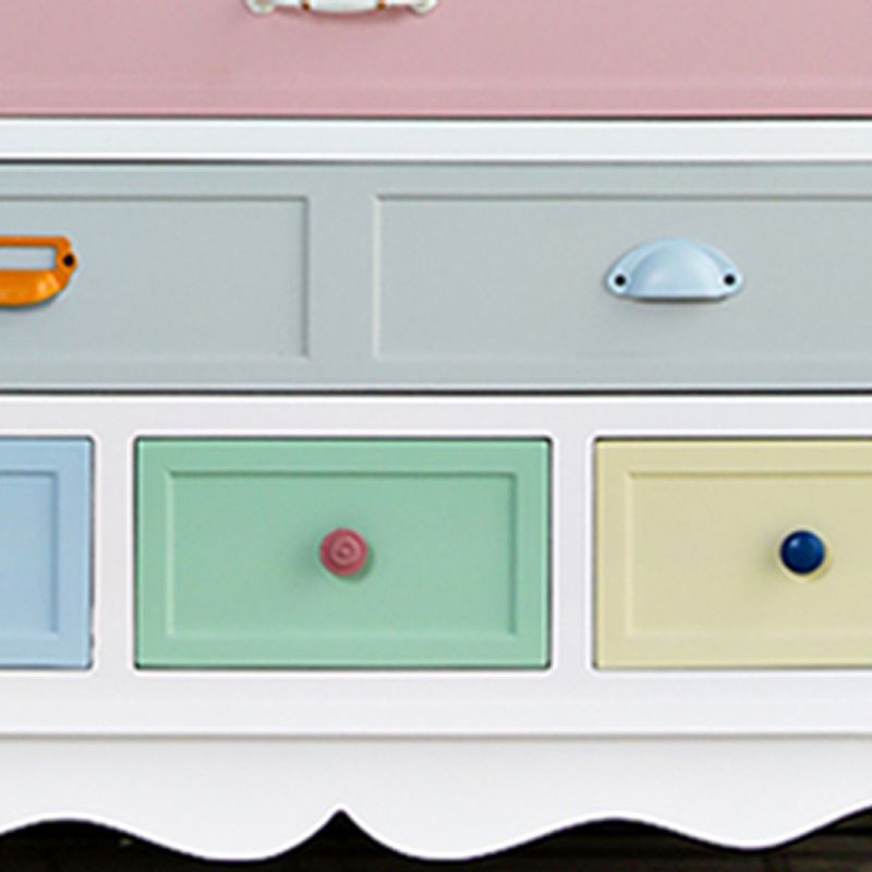 Nautical Engineered Wood Storage Chest Bedroom Chest with Drawers