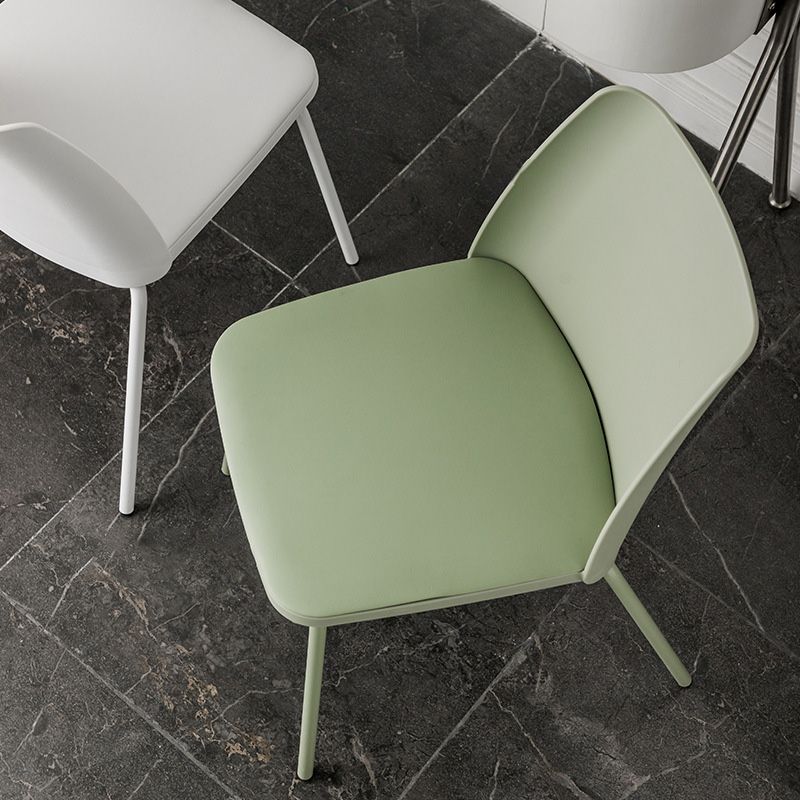 Modern Style Patio Side Chair Home Parsons Back Armless Chair