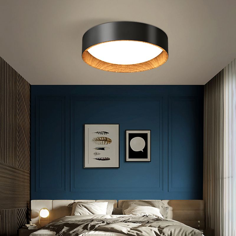 Lámpara de techo LED redonda de simplicidad con montaje empotrado de metal con difusor acrílico para dormitorio