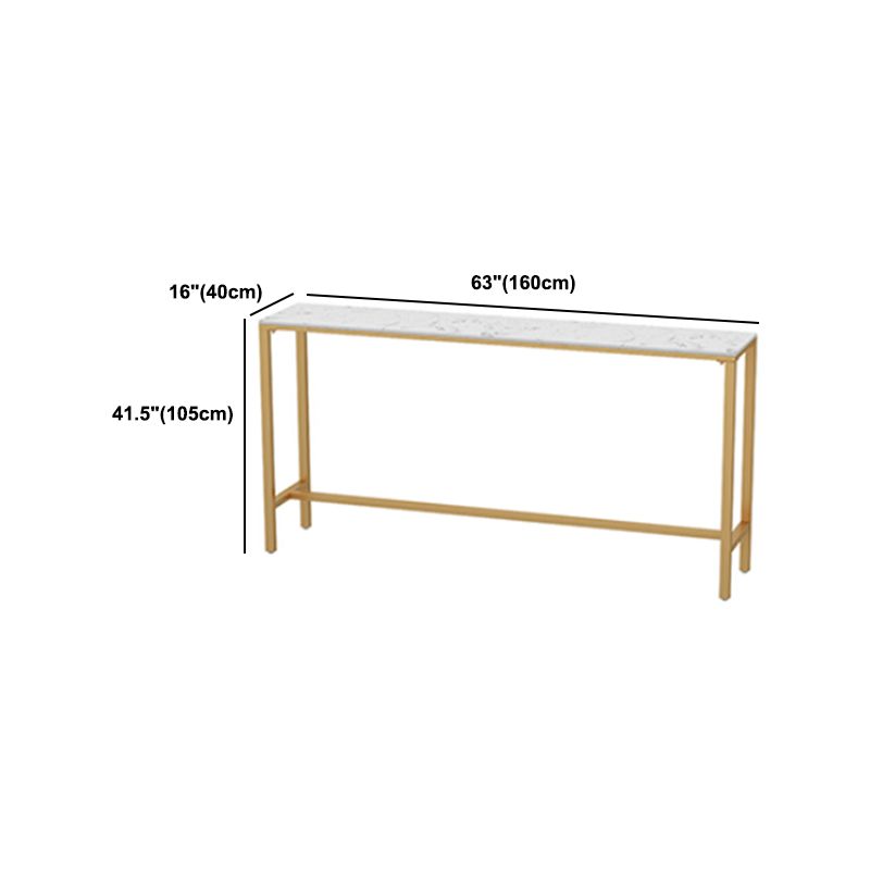 Glam 1/3/5 Pieces Bar Table Set Rectangle Stone Counter Table with High Stools for Kitchen