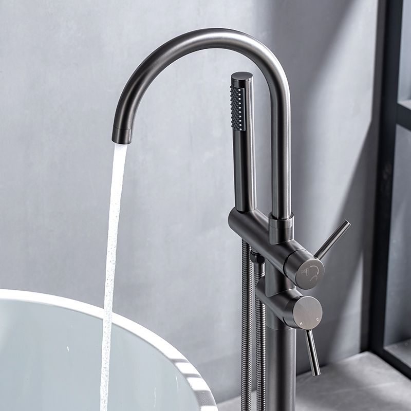 High Arc Floor Mounted Contemporary Metal Lever Handle Floor Mount