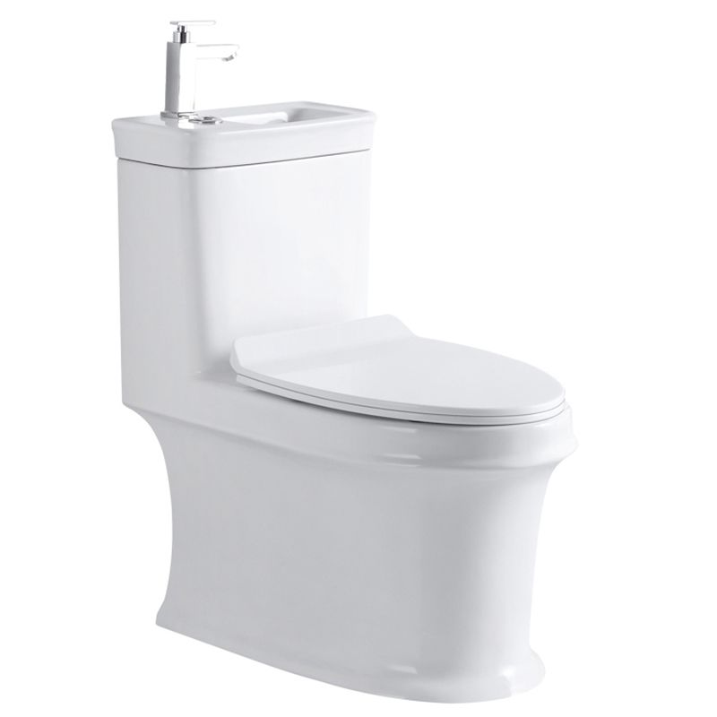 Contemporary Ceramic Toilet Bowl One Piece Skirted Urine Toilet with Seat