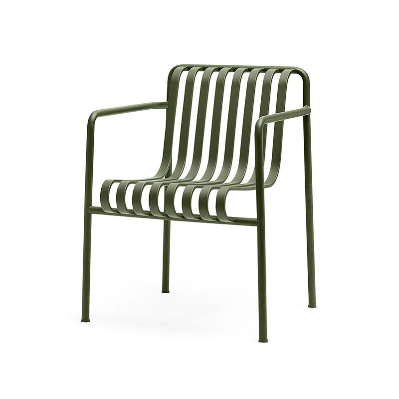 Modern Metal Outdoor Bistro Chairs Open Back Dining Chairs in Green