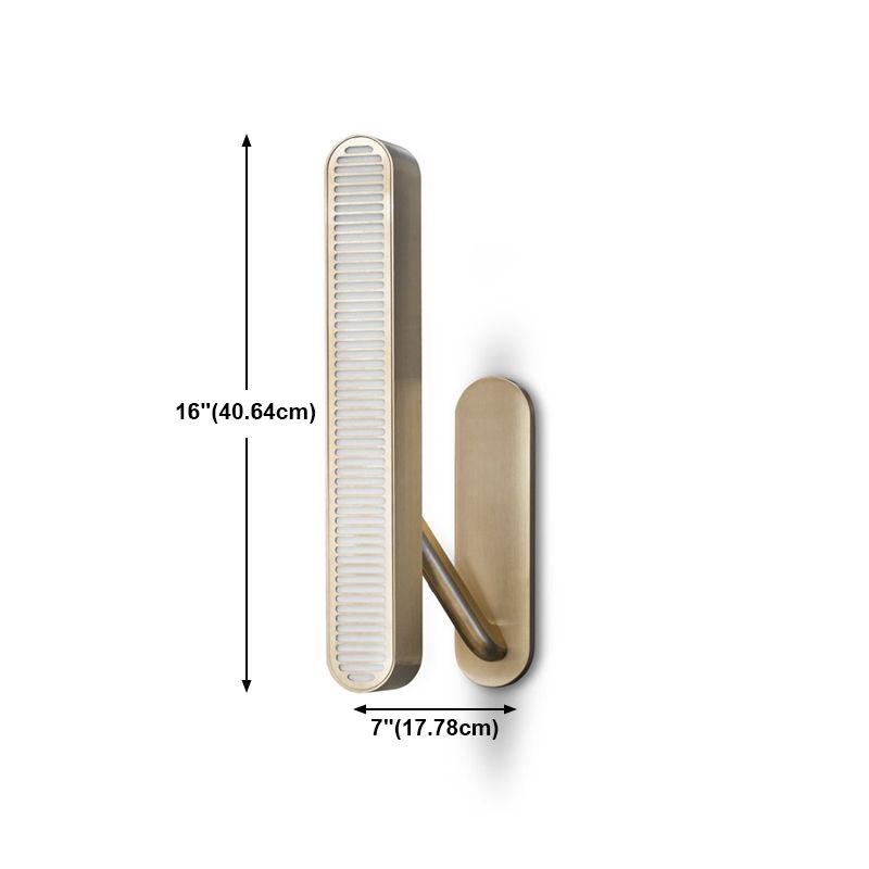 Modern Style Brass Wall Light Oval Shape Gold LED Wall Sconce for Living Room