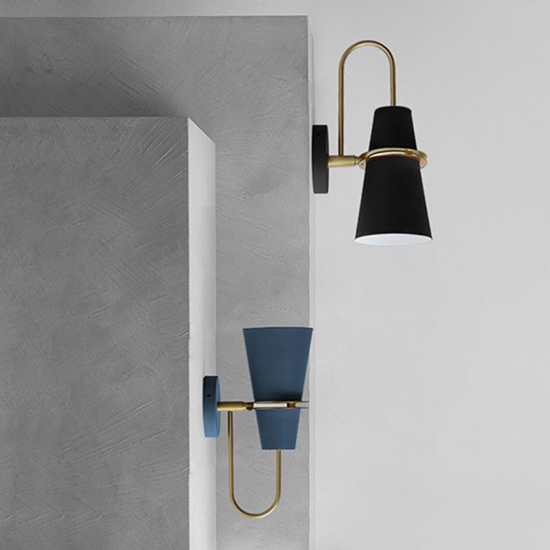 Metal Goose neck Wall Lighting Nordic Macron Bedroom bedside Wall Lamp Hotel Bedroom aisle Background