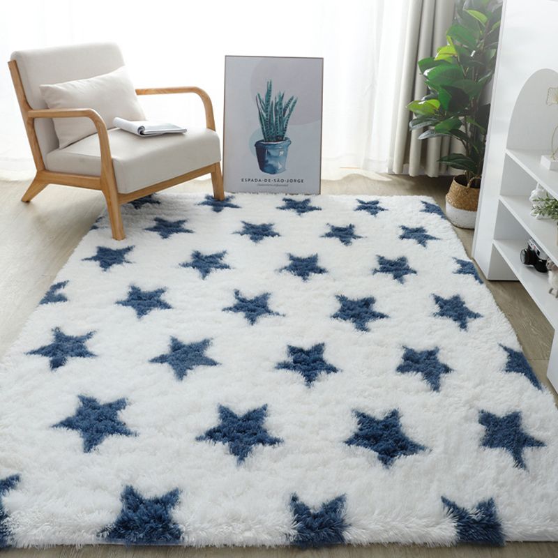 Individuality Geometry Printed Rug Modern Shag Area Carpet Non-Slip Backing Carpet for Home Decor