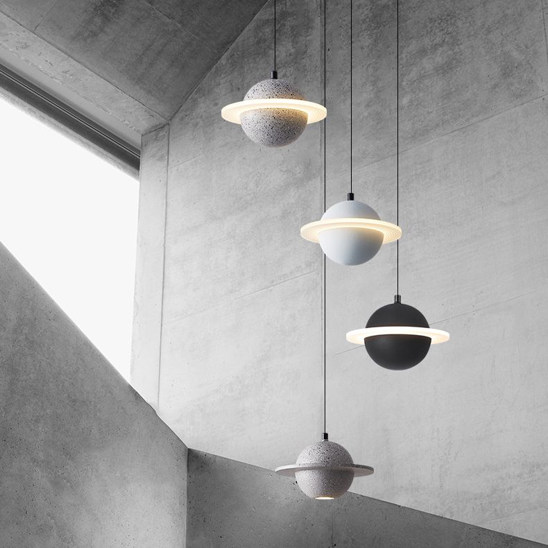 Sphere Hanging Light Modern Style Stone Multi Lights Flush Hanging Light Fixtures