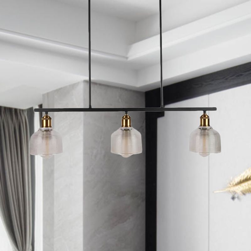 Illuminazione a ciondolo a 3 luci nere industriale rosso/giallo/blu lampada isola di isola