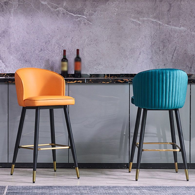 Scandinavian Footrest Home Stool Matte Finish Upholstered Bar Stools