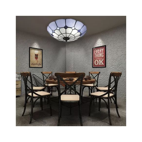 Plafonniers de chambre à coucher Tiffany, luminaire encastré floral à 2 lumières