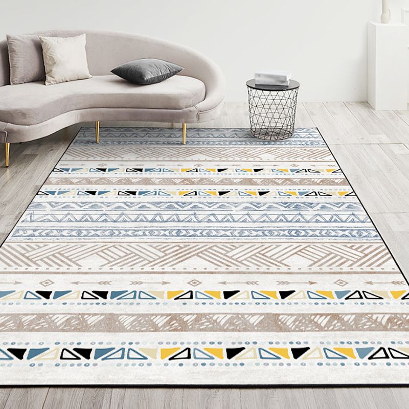 Alfombra de poliéster de alfombra marroquí marrón alfombra sin deslizamiento para decoración del hogar