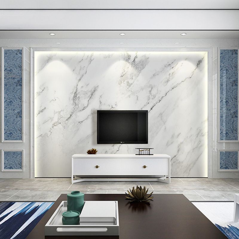 Full Size Marble Wall Art in Grey and White Non-Woven Fabric Wall Mural for Home Decoration, Personalized Size Available