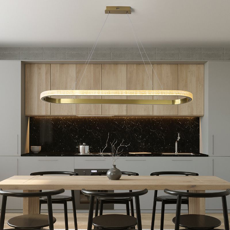 Comedor nórdico de la isla moderna del comedor ovalado LED colgante de luz colgante