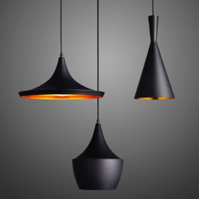 1 Light Schoolhouse Hanging Pendant Lights Industrial Style Metallic Pendant Ceiling Lights