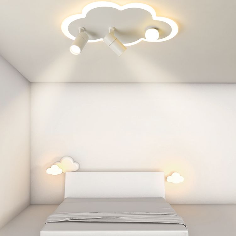 Projecteur LED encastré en fer en forme de nuage, plafonnier moderne à 3 lumières pour chambre à coucher