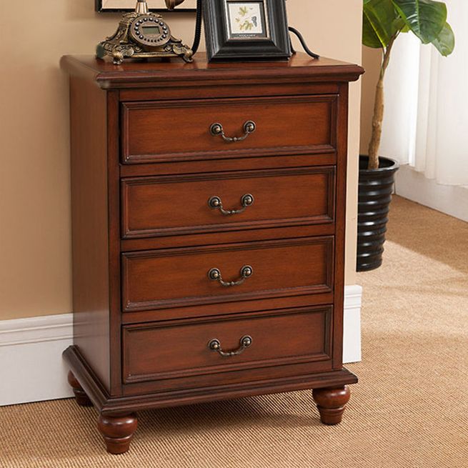 Bedroom Traditional Wooden Storage Chest Vertical Chest with Drawers