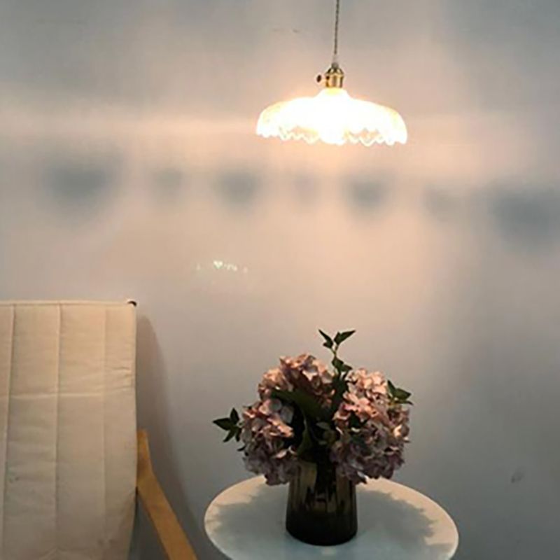 Single Head Glass Hanging Light Modern Pendant Lighting for Living Room Dinning Room