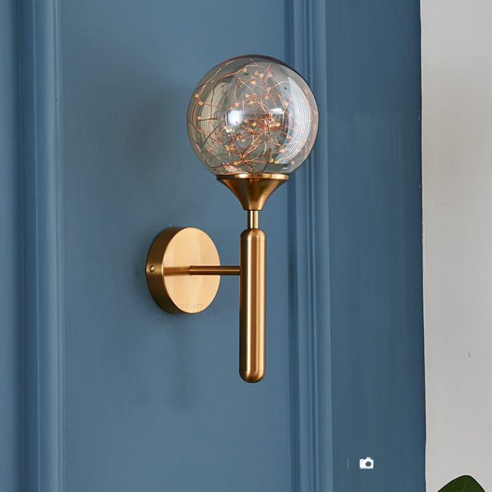 Nordic Light Extravagant Style Spherical Sconce Light Fixture Glass 1 Light Sconces