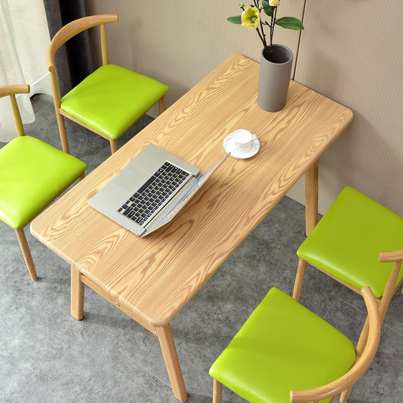 Modern Wooden Dining Room Set with Rectangle Top and Trestle Base Furniture