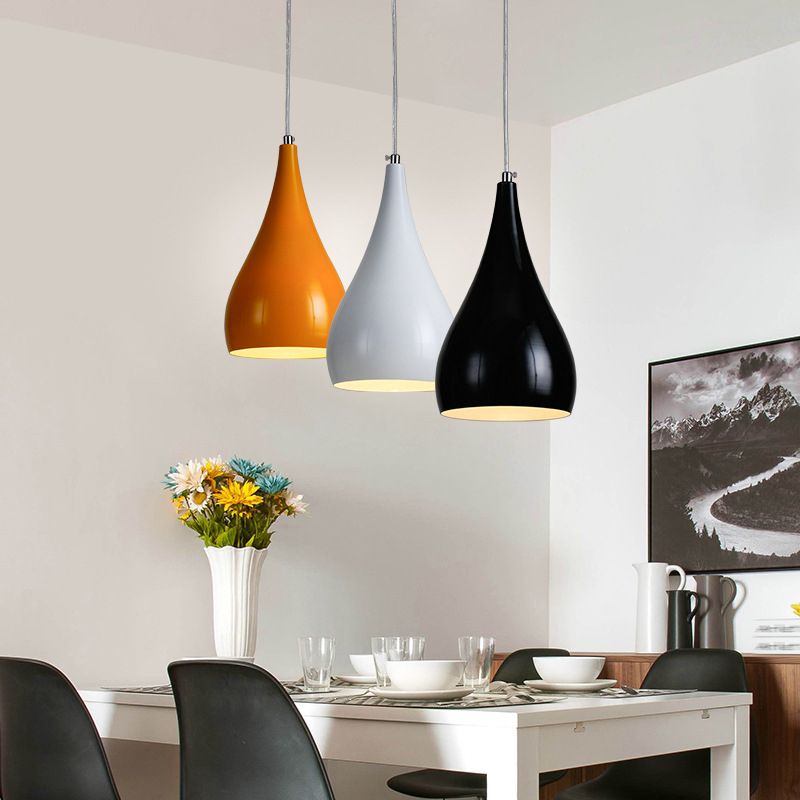 Macron Color Metal Hanging Light Nordic Style Pendant Light Cone Shape Hanging Light for Kitchen