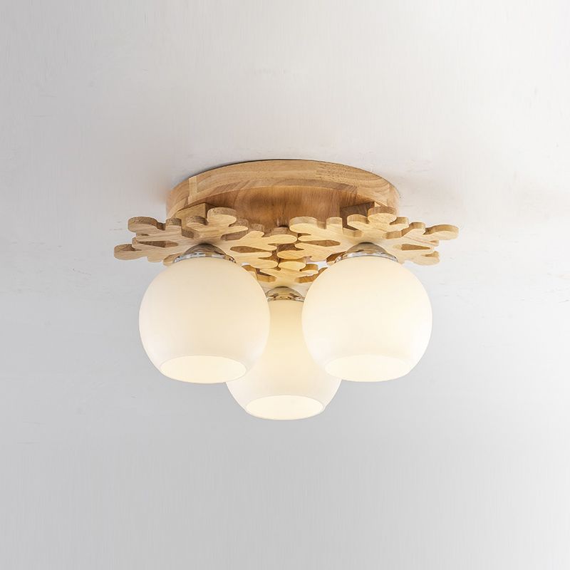 Minimalist Ball Shape Ceiling Light Fixture Glass Bedroom Ceiling Mount Lamp Fixture
