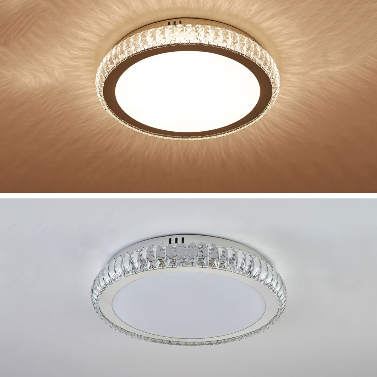 Contemporary Flush Mounted Ceiling Lights LED Crystal Shade Ceiling Mount Lighting