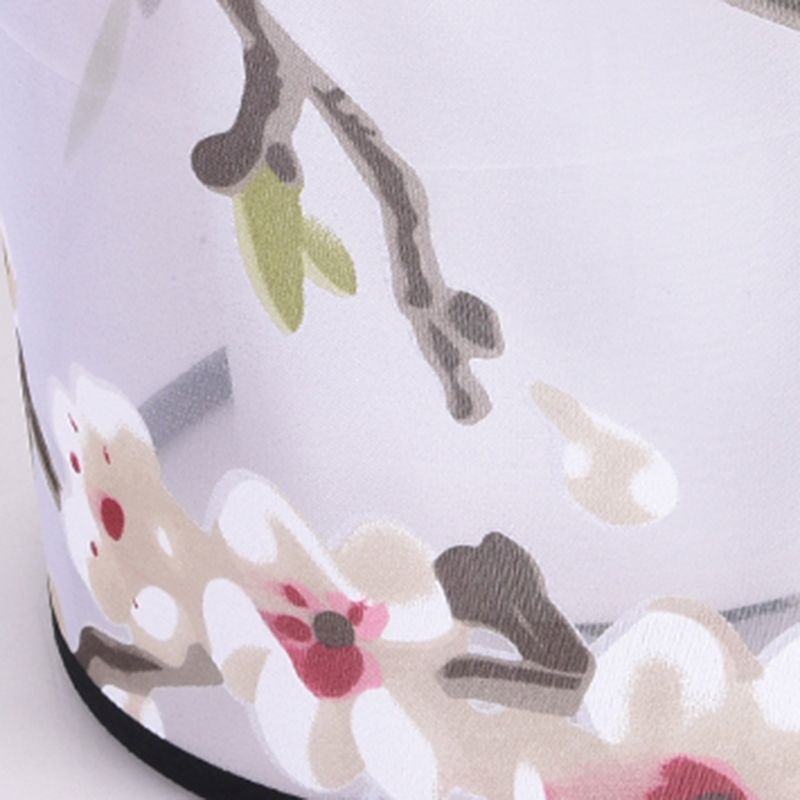 Plafonnier encastré de 8 pouces de large, plafonnier de style asiatique avec abat-jour en tissu pour le salon