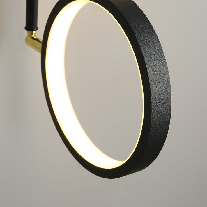 Black Metal LED Wall Lamp 2 Light Hanging Wall Sconce Lamp with Glass Globe and Acrylic Shade