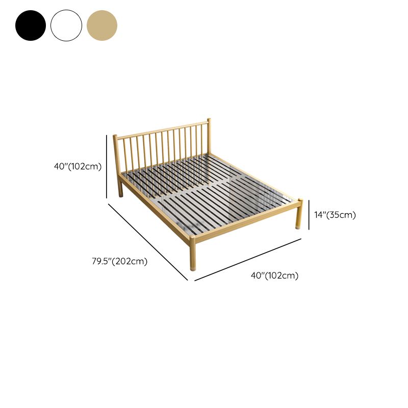 Metal Contemporary Standard Bed with Metal Legs Bed Frame with Headboard
